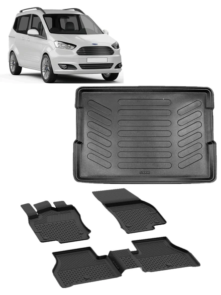 Sahler Ford Courier 2014-2023 4.5D Paspas 3D Rizline Bagaj Havuzu Set ürün görseli 1