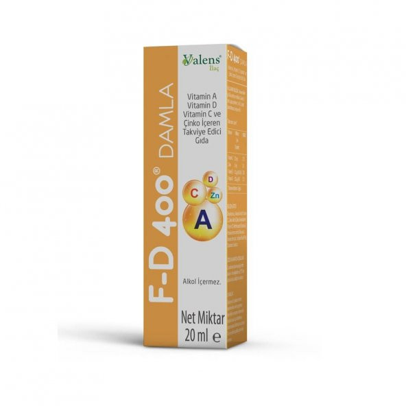 F-D 400 Damla Multivitamin Ve Çinko İçeren Takviye Edici Gıda 20 ml ürün görseli 1