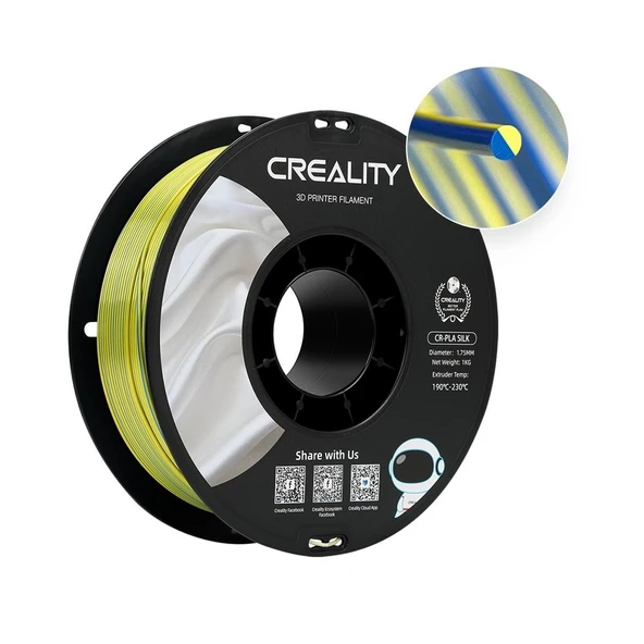 Creality Cr-Silk Pla 1,75mm 3D Filament 1kg - Sarı Mavi ürün görseli 1