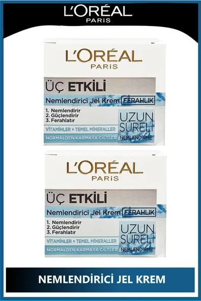 L'Oreal Paris 3 Etki Nemlendirici Jel Krem 50 ml x 2 Adet ürün görseli 1