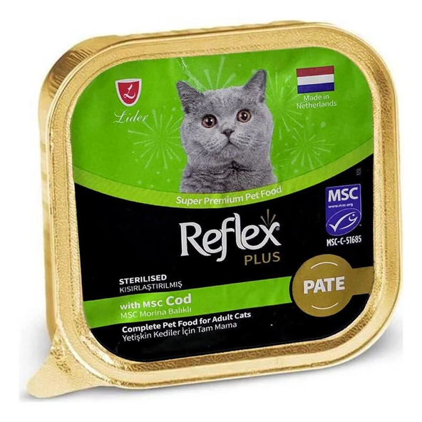 Reflex Plus Pate MSC Morina Balıklı Kısırlaştırılmış Yetişkin Kedi Maması 85 g 15 ürün görseli 1