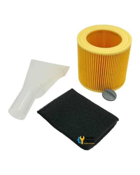 Karcher Uyumlu A 2064 PT Süpürge Silindirik Filtre ve Emici Seti ürün görseli 1