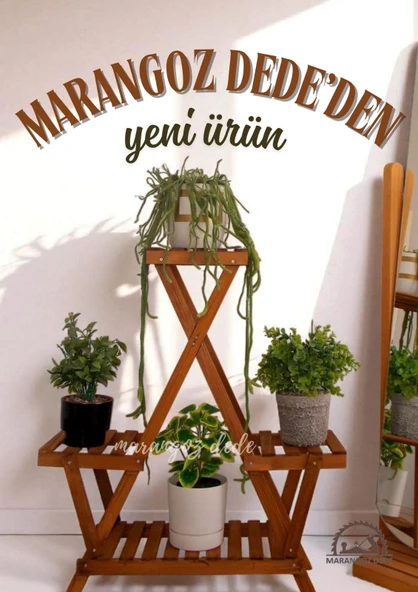 MARANGOZDEDE AHŞAP ÇİÇEKLİK SAKSILIK SAKSI STANDI ürün görseli 1