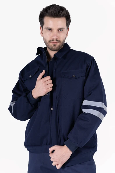 Reflektörlü Gabardin İş Montu Kışlık - Resim 4