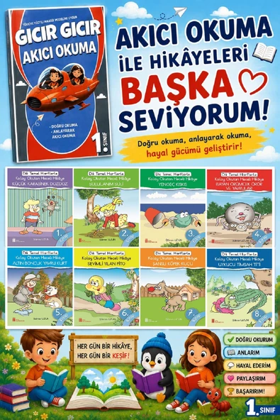1.Sınıflar İçin Kolay Okutan Heceli Hikaye + Hızlı Okuma ürün görseli 1