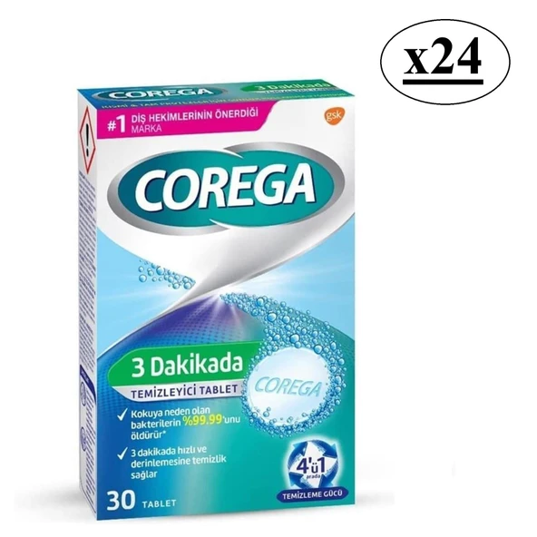 Corega 3 Dakikada Temizleyici 30 Tablet 24 Adet ürün görseli 1