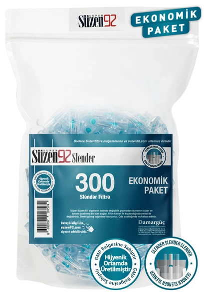 Süzen92 Slender Filtre 300'lü Ekonomik Paket 1 Adet Taşıma Kutusu Hediyeli ürün görseli 1