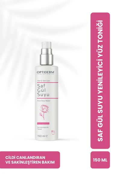 Optiderm Gül Suyu Aydınlatıcı ve Arındırıcı Tonik Doğal ve Saf 150 ml ürün görseli 1