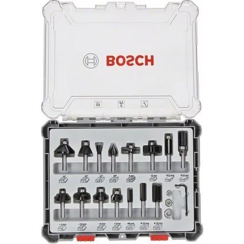 BOSCH FREZE SETİ 15 PARÇA KARIŞIK 8 mm PRO ürün görseli 1