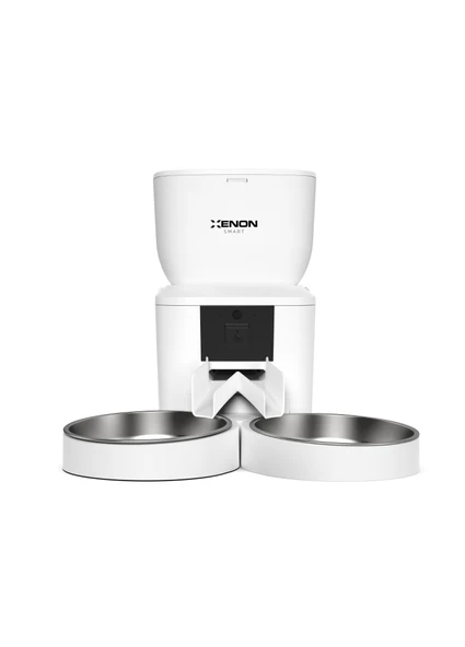 Xenon Smart Otomatik Mama Kabı (Kameralı)  Çelik Çift Kaseli, 4L, 1080P, 2MP, Sesli, Akıllı Mama Kabı ürün görseli 1