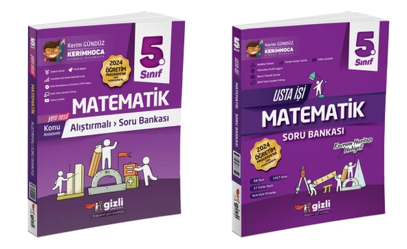 Gizli 2025 5. Sınıf Matematik Alıştırmalı + Usta İşi Soru Bankası Seti 2 Kitap Güncel Müfredat ürün görseli 1