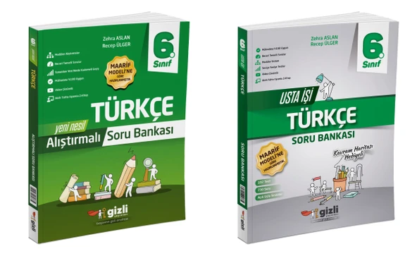 Gizli 2026 6. Sınıf Türkçe Alıştırmalı + Usta İşi Soru Bankası Seti 2 Kitap Güncel Müfredat ürün görseli 1