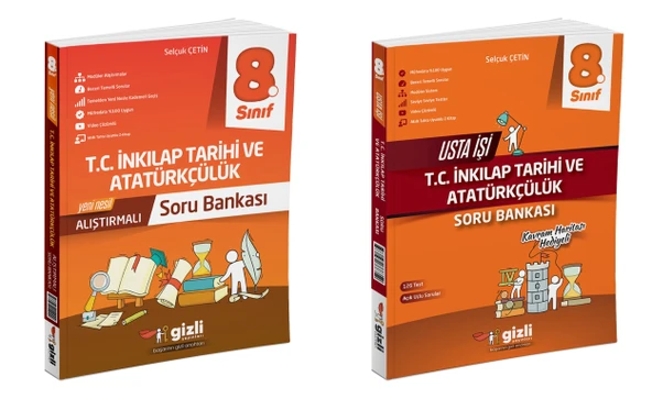 Gizli 2025 8. Sınıf Lgs İnkılap Tarihi Alıştırmalı + Usta İşi Soru Bankası Seti 2 Kitap Güncel Müfredat ürün görseli 1