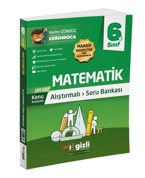 Gizli Yayınları 2026 6. Sınıf Matematik Alıştırmalı Soru Bankası Güncel Müfredat ürün görseli 1
