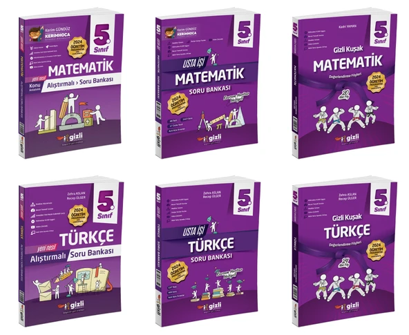 Gizli 2025 5. Sınıf Matematik + Türkçe Alıştırmalı + Usta İşi Soru + Gizli Kuşak Seti 6 Kitap Güncel Müfredat ürün görseli 1