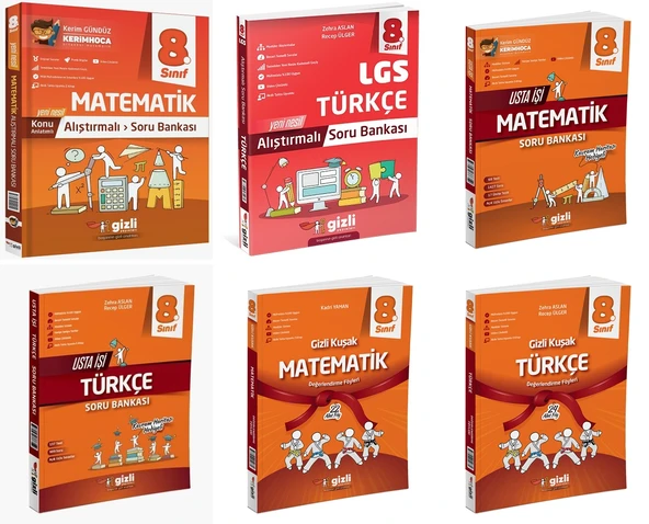 Gizli 2025 8. Sınıf Lgs Matematik + Türkçe Alıştırmalı + Usta İşi Soru + Gizli Kuşak Seti 6 Kitap Güncel Müfredat ürün görseli 1