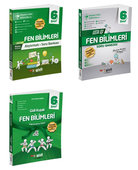 Gizli 2026 6. Sınıf Fen Bilimleri Alıştırmalı + Usta İşi + Gizli Kuşak Serisi Seti 3 Kitap Güncel Müfredat ürün görseli 1