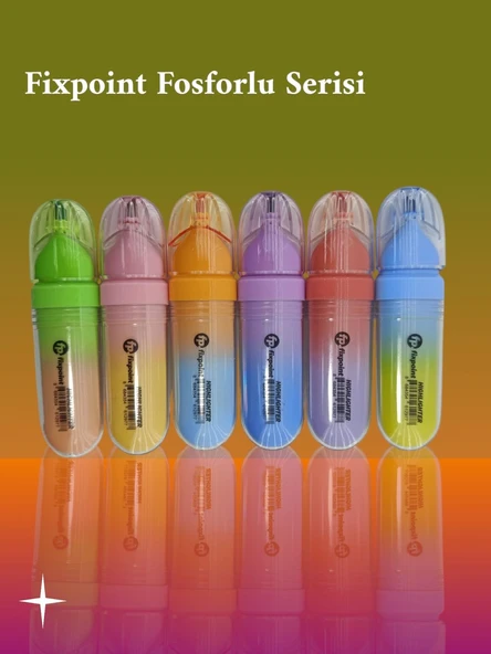 Fixpoint 6 Canlı Renk Fosforlu Kalem Seti - Resim 5