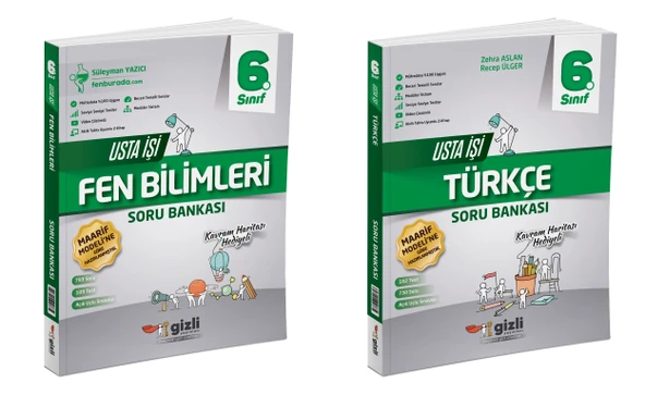 Gizli 2026 6. Sınıf Fen Bilimleri + Türkçe Usta İşi Soru + Kavram Haritası Seti 2 Kitap Güncel Müfredat ürün görseli 1