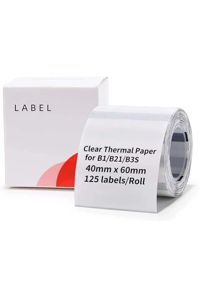 Niimbot T40x60mm 125 adet Şeffaf Etiket (B1,B21S,B3S) ürün görseli 1