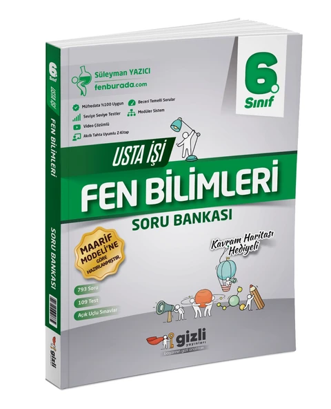 Gizli Yayınları 2026 6. Sınıf Fen Bilimleri Usta İşi Soru Bankası + Kavram Haritası Güncel Müfredat ürün görseli 1