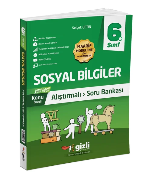 Gizli Yayınları 2026 6. Sınıf Sosyal Bilgiler Alıştırmalı Soru Bankası Güncel Müfredat ürün görseli 1