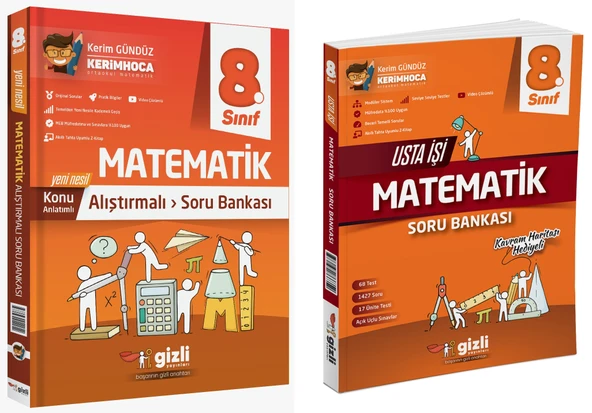 Gizli 2025 8. Sınıf Lgs Matematik Alıştırmalı + Usta İşi Soru Bankası Seti 2 Kitap Güncel Müfredat ürün görseli 1