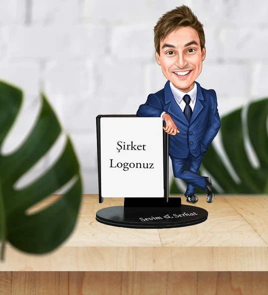 Kişiye Özel Şirket Logolu Karikatür Biblo Hediyelik ürün görseli 1