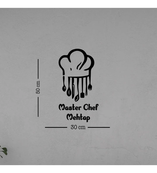 Mutfak Yazısı Master Chef Ahşap Dekoratif Duvar Süsü - Resim 3