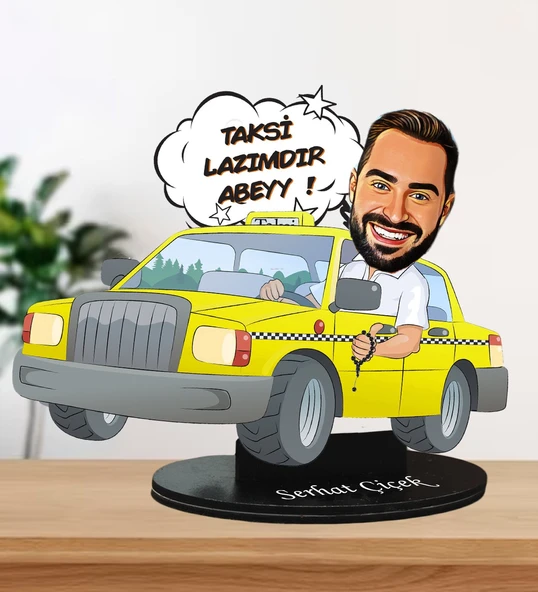Kişiye Özel Taksici Tasarım Karikatür Biblo ürün görseli 1