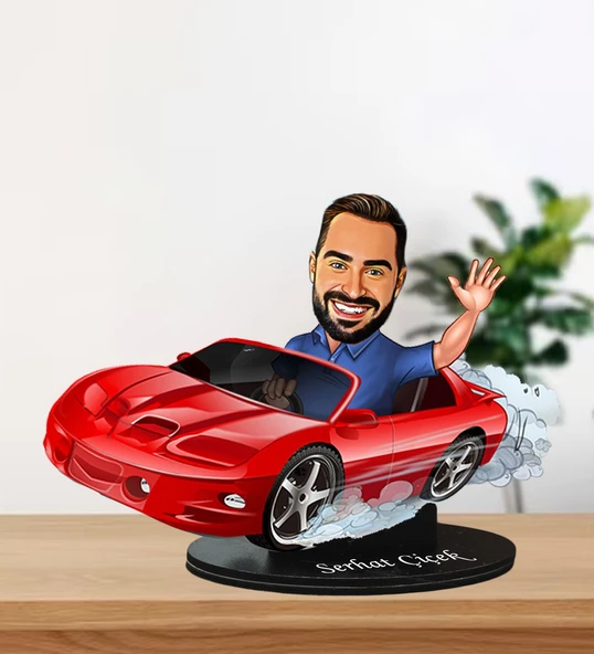 Kişiye Özel Spor Arabalı Tasarım Karikatür Biblo ürün görseli 1