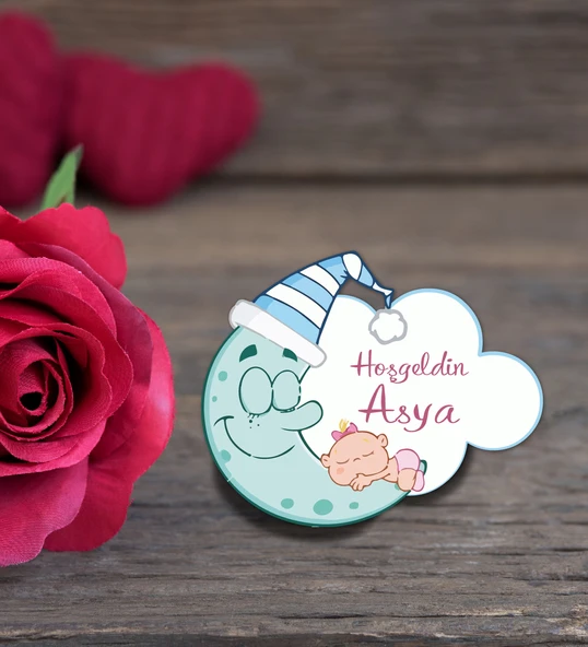 Kişiye Özel Hoşgeldin Bebek Ahşap Magnet Doğum Günü ürün görseli 1