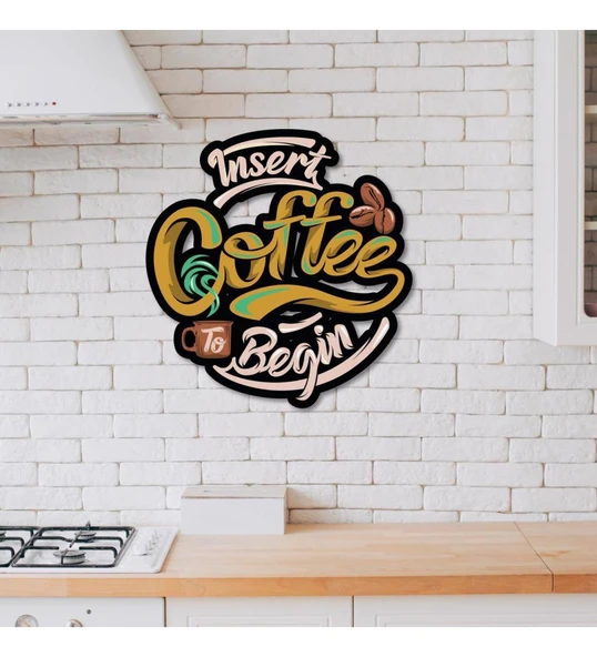 Ahşap Dekoratif Yazılı Insert Coffee Mutfak Süsü ürün görseli 1