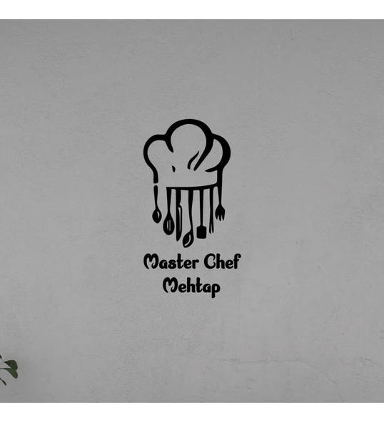 Mutfak Yazısı Master Chef Ahşap Dekoratif Duvar Süsü - Resim 2