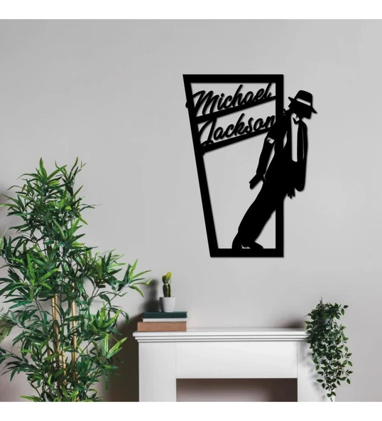 Duvar Süsü Ahşap Tablo Michael Jackson 50x38 ürün görseli 1