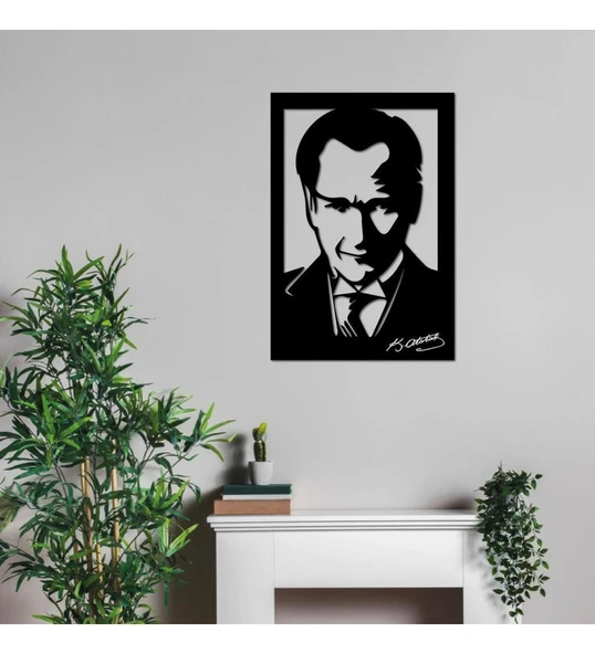 Duvar Süsü Ahşap Tablo Atatürk 50x35 ürün görseli 1