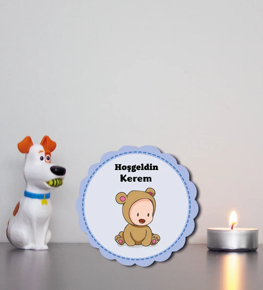 Kişiye Özel Hoşgeldin Bebek Ahşap Magnet Doğum Günü ürün görseli 1