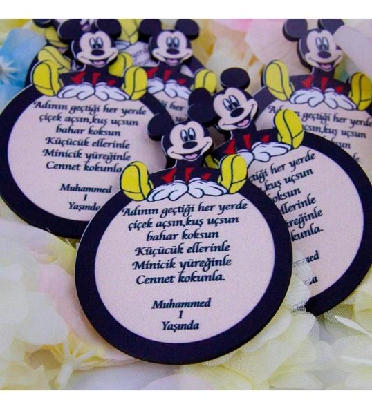 Ahşap Mickey Mouse İsme Özel Magnet ürün görseli 1