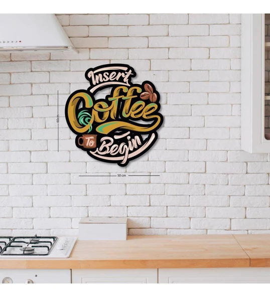 Ahşap Dekoratif Yazılı Insert Coffee Mutfak Süsü - Resim 2