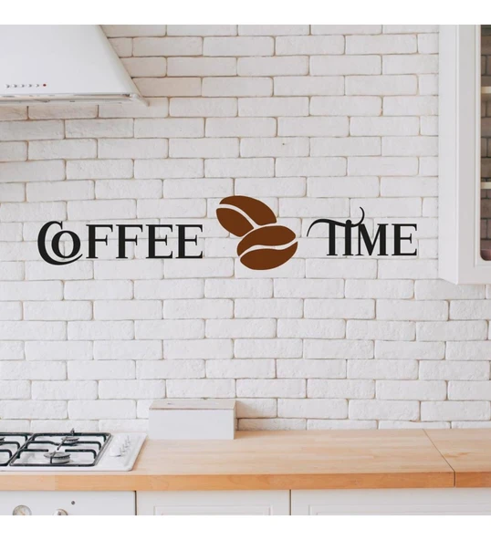 Ahşap Dekoratif Yazılı Insert Coffee Time Mutfak Tablo Süsü ürün görseli 1