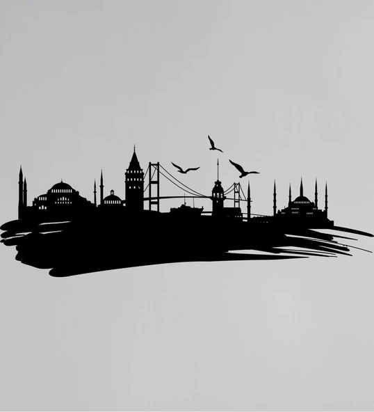 Meşgalem Tasarım İstanbul Silüeti Tablo - Resim 2