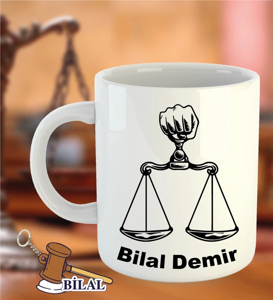 İsme Özel Avukatlar Günü Kupa Bardak ve Anahtarlık ürün görseli 1