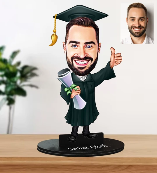 Kişiye Özel Mezuniyet Temalı Karikatür Biblo ürün görseli 1