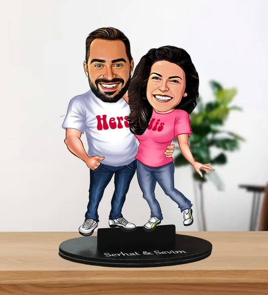 Kişiye Özel Çift Karikatür Biblo - Resim 2