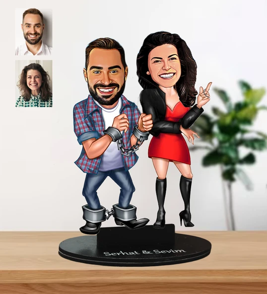 Sevgililere Özel Karikatür Tablo ürün görseli 1