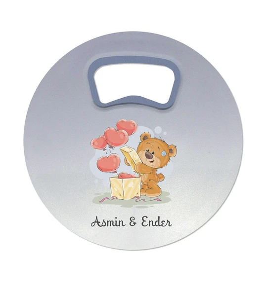 30 Adet İsme Özel Yuvarlak Açacak Magnet - 8cm ürün görseli 1