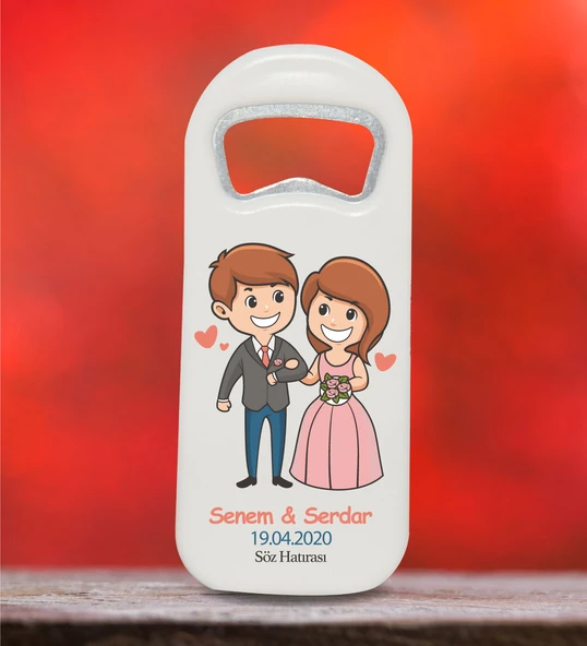 Kişiye Özel Uzun Açacak Magnet 4.5x11cm 30 Adet Söz, Nişan, Kına, Nikah Hatırası ürün görseli 1