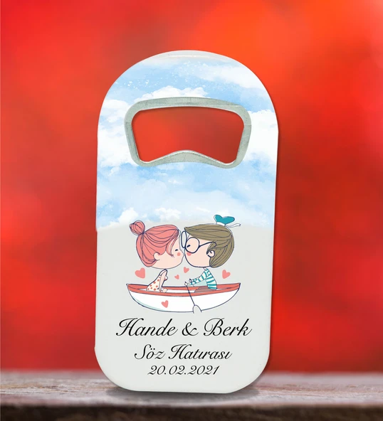 Kişiye Özel Küçük Açacak Magnet 4.5x 9cm 30 Adet Söz, Nişan, Nikah Hatırası ürün görseli 1