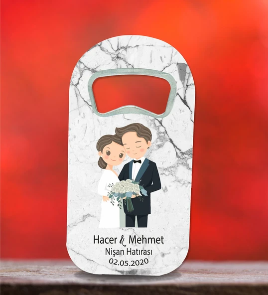 Kişiye Özel Küçük Açacak Magnet 4.5x 9cm 30 Adet Söz, Nişan, Nikah Hatırası ürün görseli 1