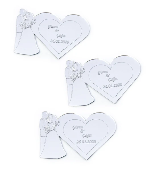 50 Adet Kendin Süsle Gelin Damat Pleksi Magnet Figürlü Nişan Nikah Hatırası ürün görseli 1